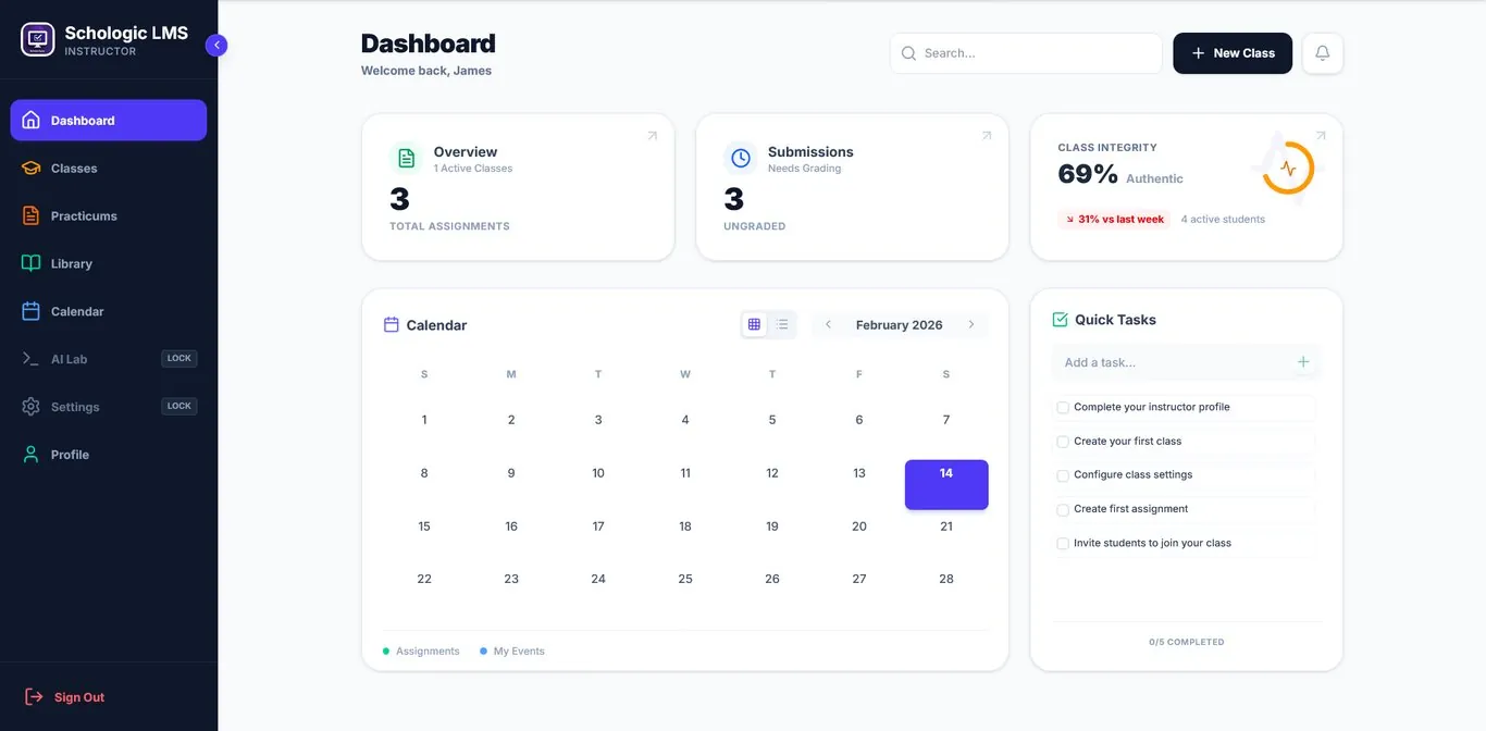 Schologic LMS Dashboard